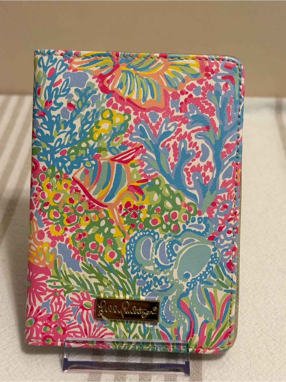 Lilly Pulitzer Colorful Coral Reef Passport Cover - Pink Blue Green Yellow